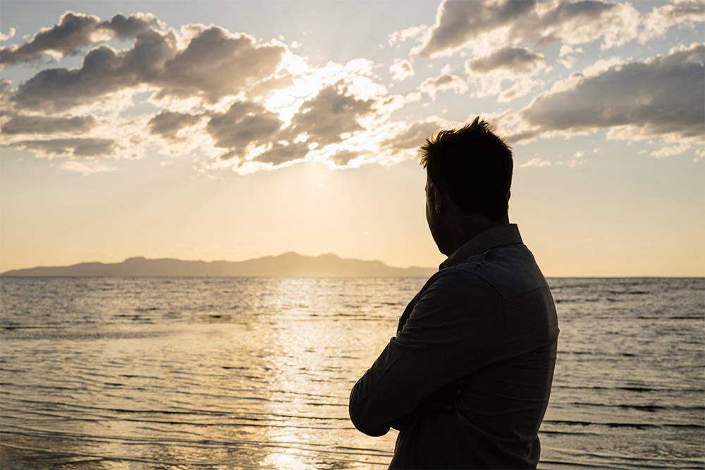 Kael Weston looking over the Great Salt Lake