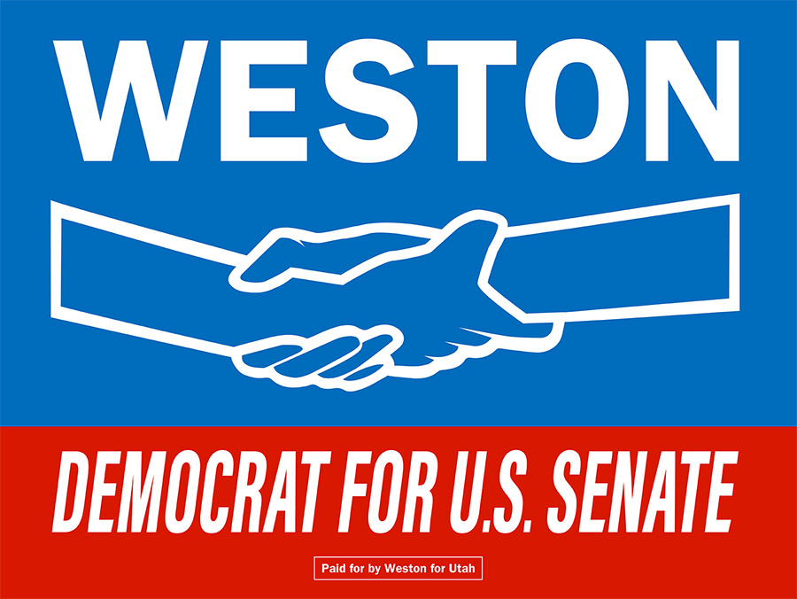 Weston for Utah yard sign