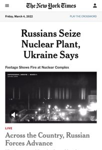New York Times Russians Seize Nuclear Plant