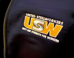 United Steelworkers logo on a jacket