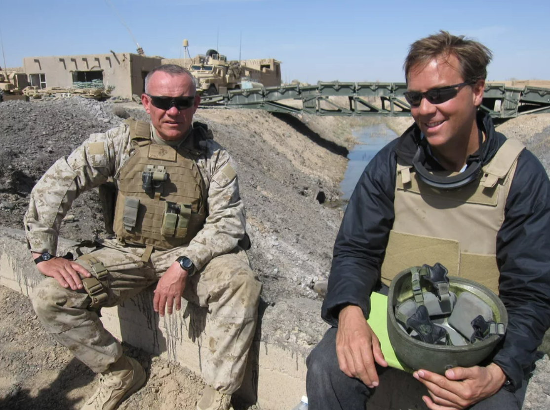 Lt. Gen. Larry Nicholson (ret) and Kael Weston, left, in Helmand Province, Afghanistan